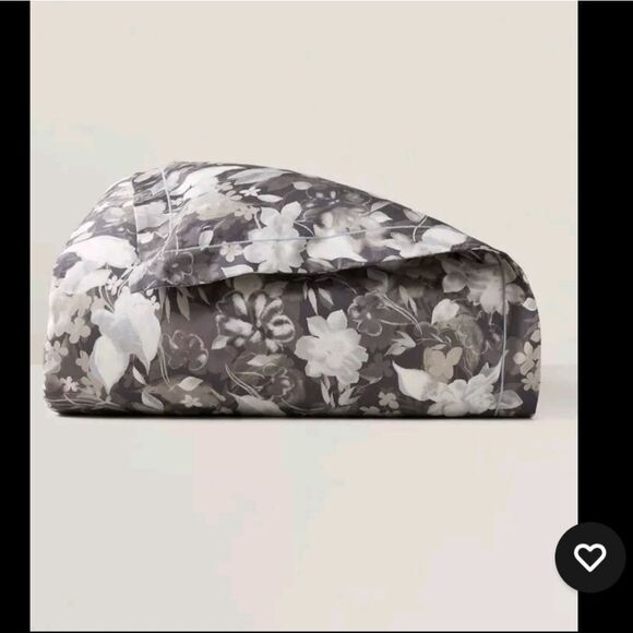 NWT Ralph Lauren King Duvet Cover Avery Charcoal Floral Grey - Picture 6 of 7